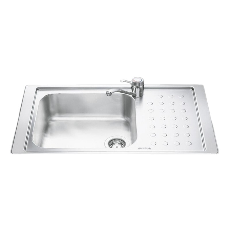 Lavello Smeg LV951D3 1 Vasca Con Gocciolatoio Destro 86x50 Inox