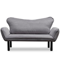 Divano grigio 2 posti con braccioli reclinabili Chatto
