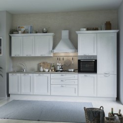 Cucina Sara Alma 360 bianca top ceramica destra con lavastoviglie