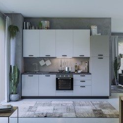 Cucina Rovigno Selene 300 cm grigio e bianco destra