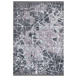Tappeto decorativo grigio superficie lucida 160x230 antiscivolo Stella