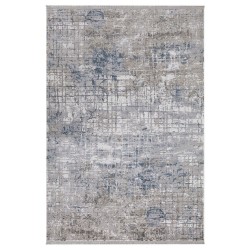 Tappeto Asya CR45 fondo grigio e sfumature beige e azzurro 120x180