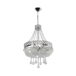 Lampada da soffitto Sare MDL3550 argento vetro decorato e pietre effetto cristallo