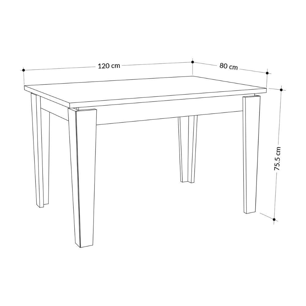 Tavolo allungabile rovere 120x80 cm Megaron