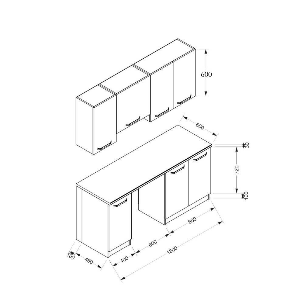 Pensile cucina doppia anta 80x32x72H bianco frassinato