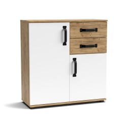 Credenza Landwood 53 bianca con vetrina