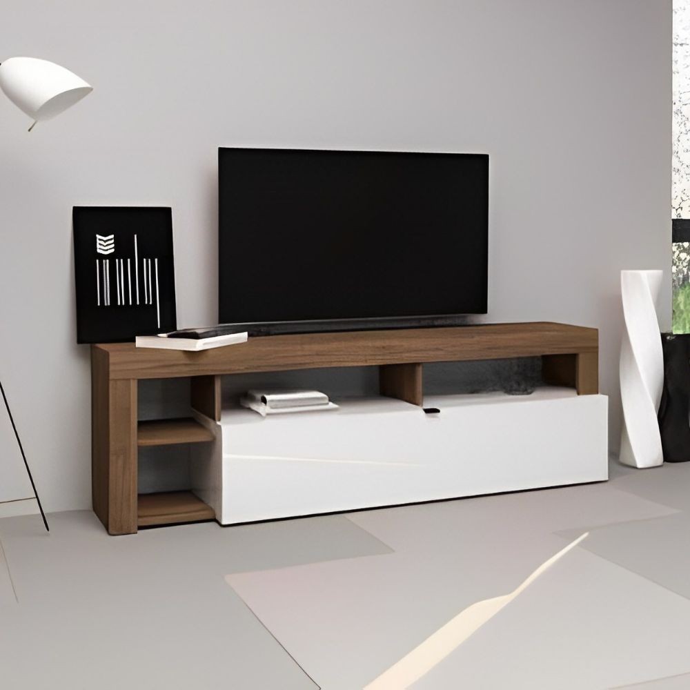 Mobile porta tv Nexon 184 colore rovere tabacco e bianco