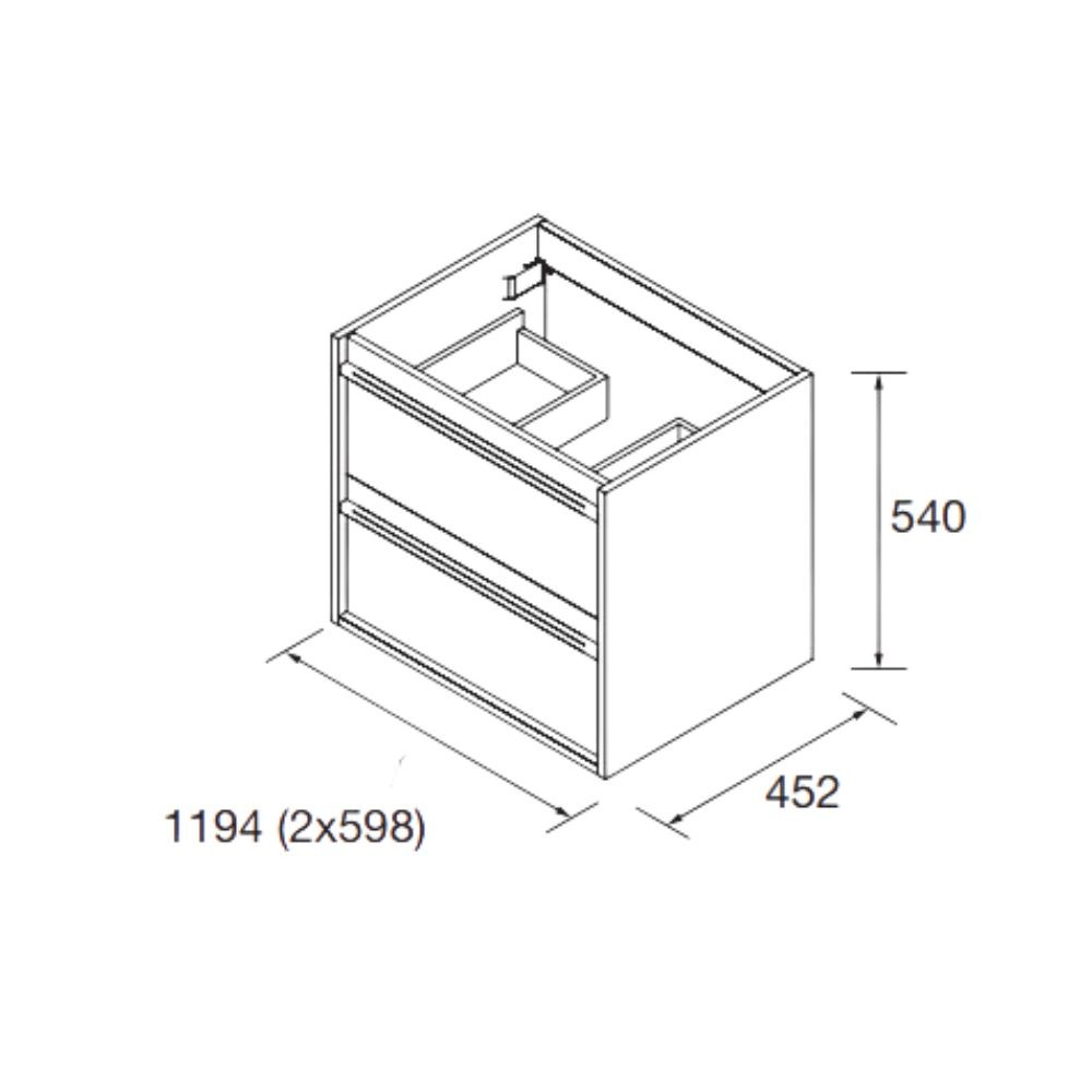 Mobile bagno sospeso Ador120 rovere ostippo doppio lavabo 4 cassetti  120x45x54h