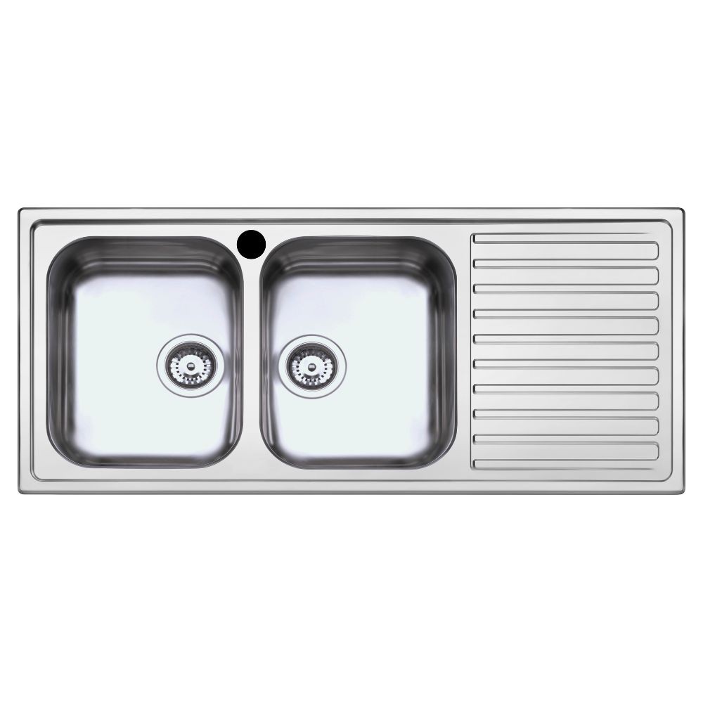 Lavello SAXT333A 2 vasche 116x50 cm gocciolatoio destro