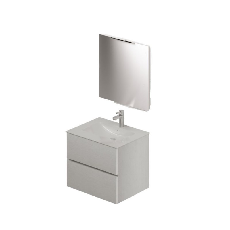 Mobile bagno sospeso, bianco frassinato