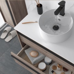 Mobile bagno sospeso Mango80 bianco opaco con lavabo 2 cassetti 80x45x54h