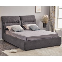 Letto matrimoniale contenitore Safira tessuto grigio scuro