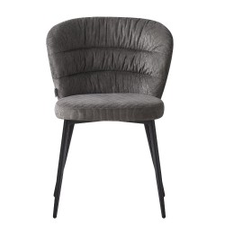 Sedia imbottita Klontar in tessuto grigio set 4 pezzi