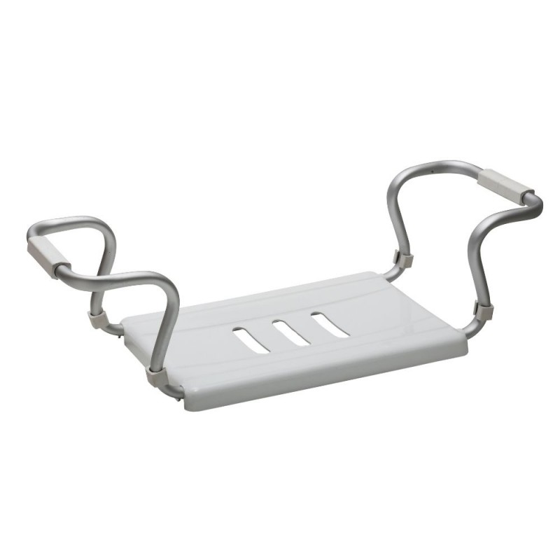Sedile per vasca per disabili regolabile in acciaio cromato colore bianco