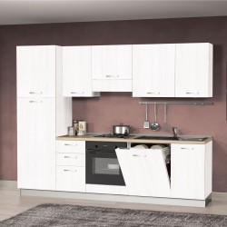 Cucina Rosmarino 270 x 217H con lavastoviglie bianco opaco sinistra