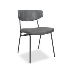 Sedia Callisto colore grigio vintage gambe metallo nero set 4 pezzi