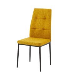 Sedia da pranzo Adara in tessuto senape set 4 pezzi