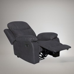 Poltrona Chicago recliner manuale in tessuto Twist 20 grigio