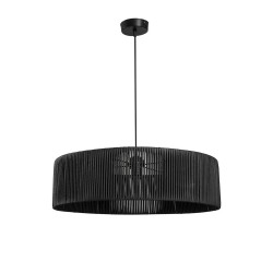 Lampada da soffitto Roya ASZ1749 in carta intrecciata rustica colore nero
