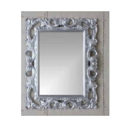 Specchiera Madrid con decoro in stile barocco argento
