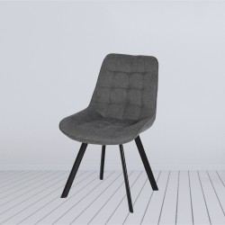 Sedia Soft imbottita colore grigio con gambe in metallo nero