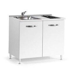 Cucinino 80 cm 2 ante bianco larice lavello e piano cottura a gas 80x60x85H