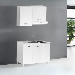 Cucina monoblocco Zagabria da 120 cm. colore bianco frassinato