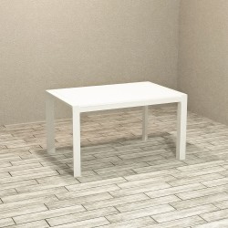 Tavolo rettangolare allungabile Golia 130x80 struttura bianco piano bianco larice