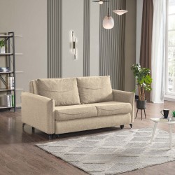 Divano letto Grande 2 posti in tessuto beige