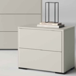 Comodino Vip 2 cassetti in bianco nuvola top mat