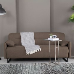 Divano letto Odin 3 posti in tessuto beige