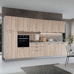 Cucina reversibile Petunia base 360 cm con elettrodomestici inclusi colore rovere...