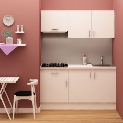 Cucina monoblocco Isernia 160 cm bianca con elettrodomestici