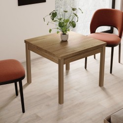 Tavolo quadrato raddoppiabile noce naturale 90x90 cm Firenze