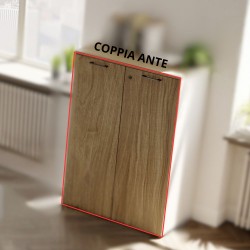 Coppia ante h 87 per modulo ufficio a giorno Ibisco colore noce naturale