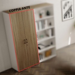 Coppia ante h 129 per modulo ufficio a giorno Ibisco noce naturale