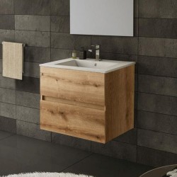 Mobile bagno sospeso Sevilla con 2 cassetti 60x44.6x52 cm colore rovere quercia