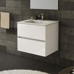 Mobile bagno sospeso Sevilla con 2 cassetti 60x44.6x52 cm colore bianco