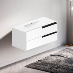 Mobile bagno sospeso Modular con due cassettoni 100x45x50 cm colore bianco opaco