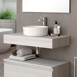 Mensola d'appoggio Ely per lavabo colore rovere grigio ghiaccio 120x45x12 cm.