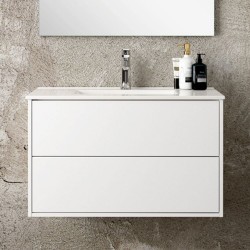 Mobile bagno sospeso Push con due cassettoni 80x45x48 colore bianco