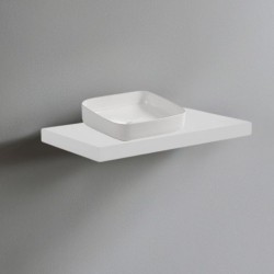 Mensolone da bagno 80x48 con lavabo da appoggio colore bianco