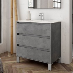 Mobile bagno Bolton con 3 cassetti 80x45x84 cm colore cemento