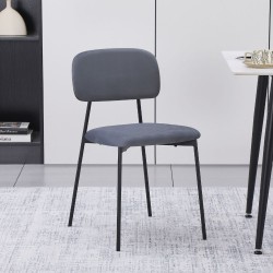 Sedia Shen in vellutino colore grigio e struttura in metallo nero set 4 pezzi