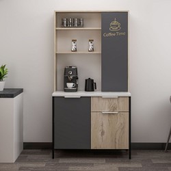 Mobile Multiuso Andy con 3 ante e 1 cassetto colore rovere chiaro e antracite
