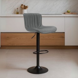 Sgabello regolabile Snas grigio scuro con piede nero