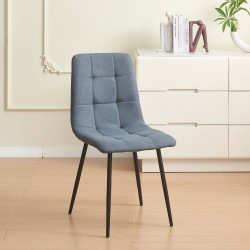 Sedia imbottita Fender in tessuto KSR29 grey e gambe in metallo nero set 6 pezzi