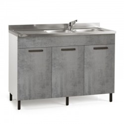Sottolavello 120x50x85H cm con 3 ante cemento lavello incluso