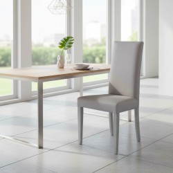 Sedia Nancy in tessuto Soro 90 grigio e struttura in tinta set 2 pezzi