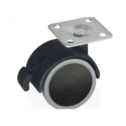 Ruota pivotante con freno diametro 40 nera